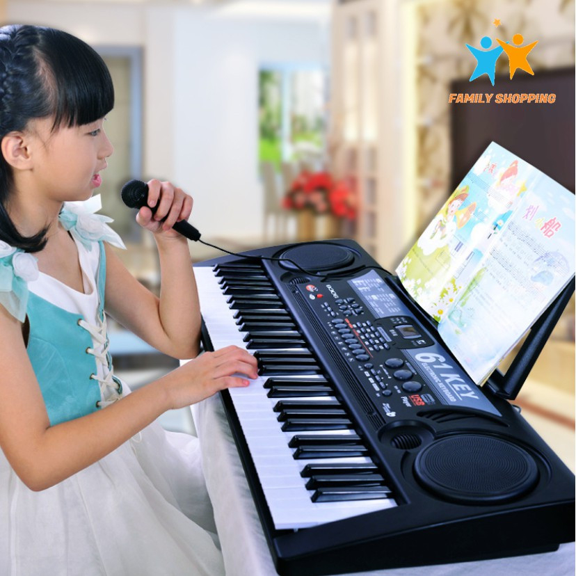 Đàn Piano Điện Tử 61 Phím Kèm mic Cho Bé,quà tặng cho bé vui chơi 2023