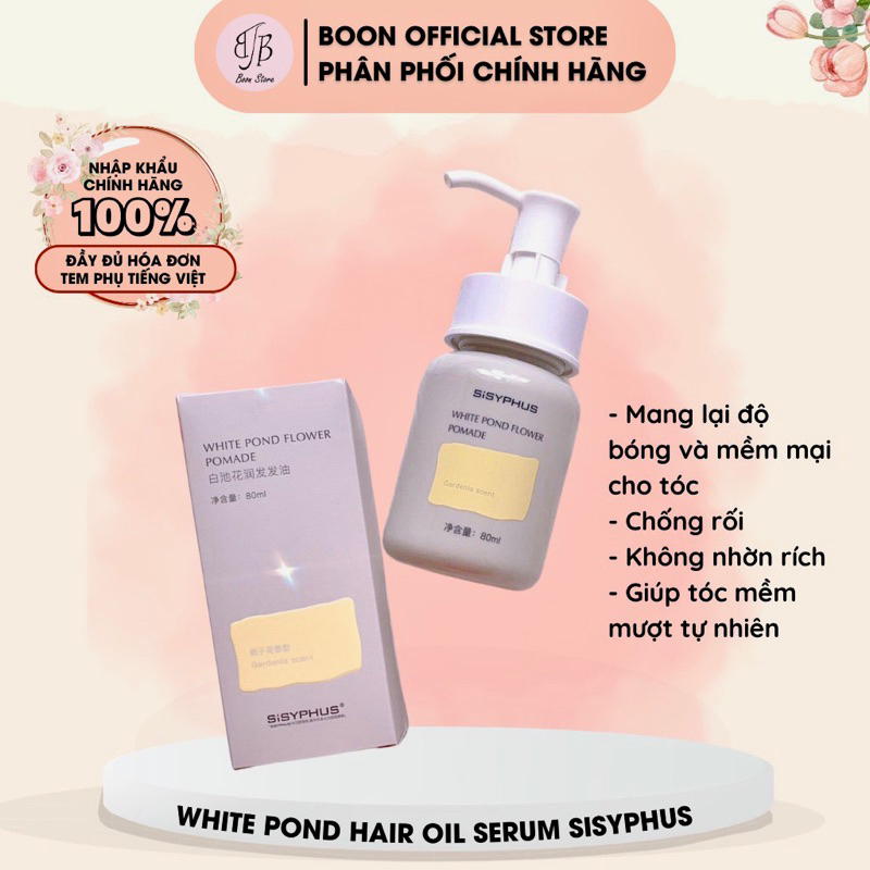 Sisyphus White Pond Hair Oil (Hương Thơm Gardenia) Serum Dưỡng Tóc Thuần Chay Và Phục Hồi Tóc Hư Tổn