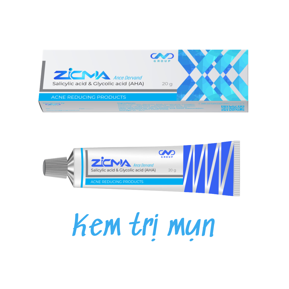 Kem Giảm Mụn Ẩn Acne Dervand Zicma Giảm Mụn Đầu Đen, Trứng Cá, Giảm Nhân Mụn Hiệu Quả, Âcnederm Megaduo