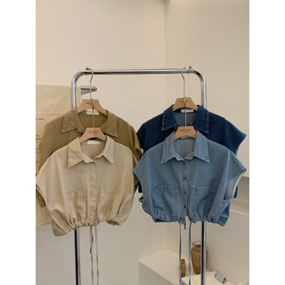 Áo somi cổ bèo v rủ chất hàn boo's store
