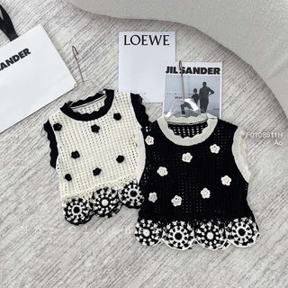 Áo len croptop đính hoa nổi