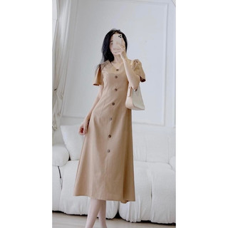 Rập giấy thiết kế là bản vẽ giấy không phải quần áo, rập đầm váy nữ midi dáng dài, cổ chữ V tay phồng ôm eo xinh