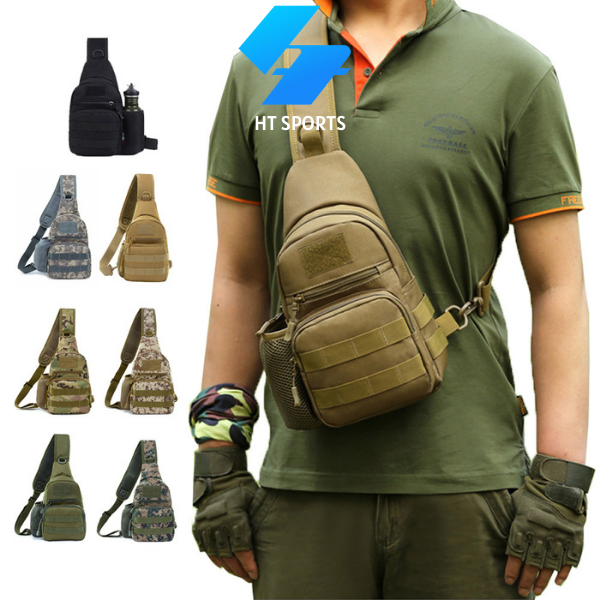 Túi đeo chéo nam HT Sports phong cách quân đội vải bố siêu bền chống thấm đi du lịch phượt tiện lợi