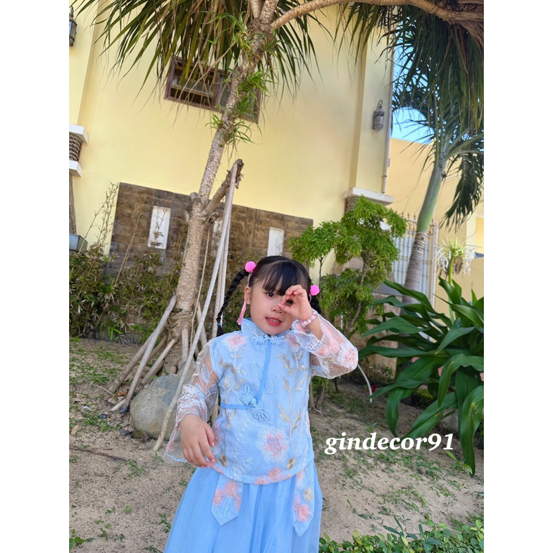 Hanfu cổ trang siêu xinh tặng kèm kẹp tóc cho bé gái