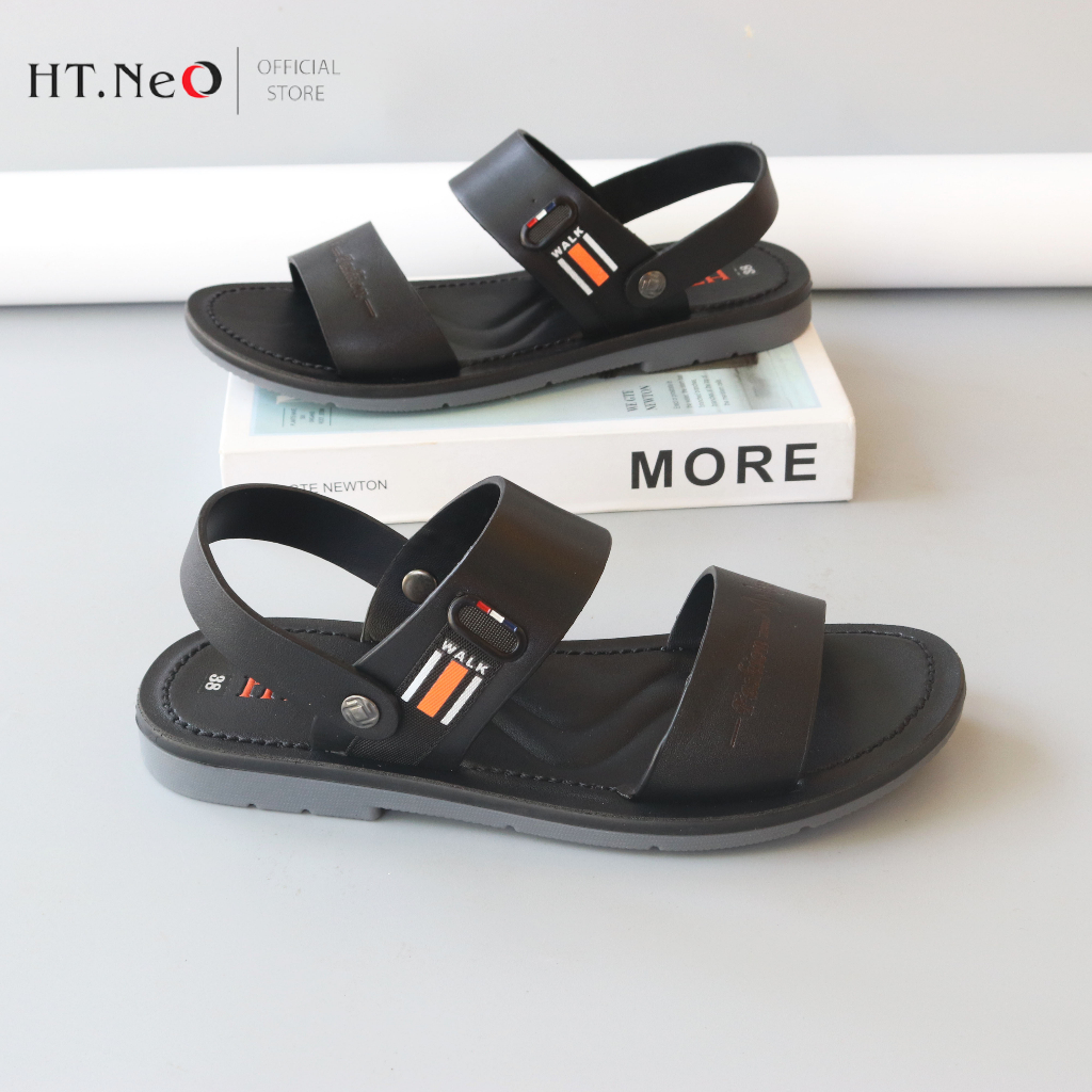 Sandal Nam Quai Hâu HT.NEO Da Bò Thật ,Thiết Kế Quai Ngang Được Khâu May Chắc Chắn ,Kiểu Dáng Sang Trong , Tiện Dụng