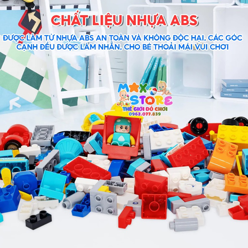 Đồ Chơi Thông Minh Lắp Ráp Du_PLo Biến Hình 195 Chi Tiết Siêu To Siêu Đẹp Dành Cho Cả Bé Trai Bé Gái