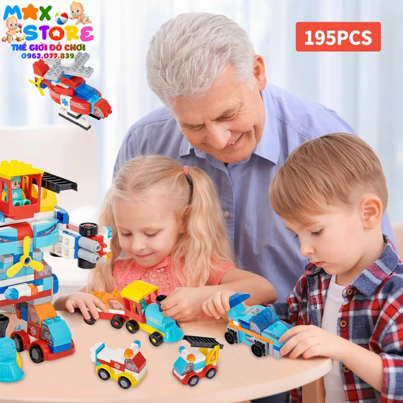 Đồ Chơi Thông Minh Lắp Ráp Du_PLo Biến Hình 195 Chi Tiết Siêu To Siêu Đẹp Dành Cho Cả Bé Trai Bé Gái