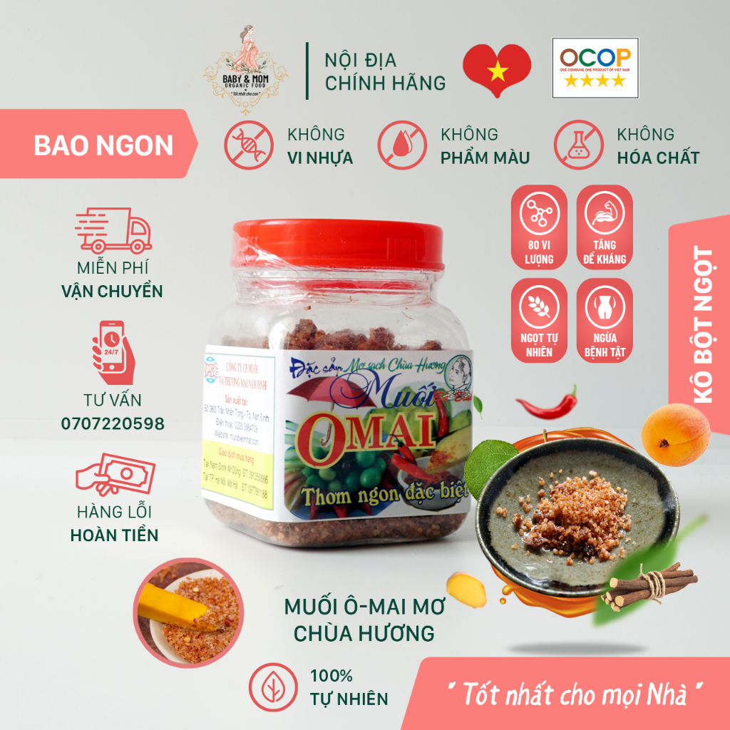 Muối Ô-Mai Mơ Chùa Hương 100G NSC Chấm trái cây - Làm trái cây lắc