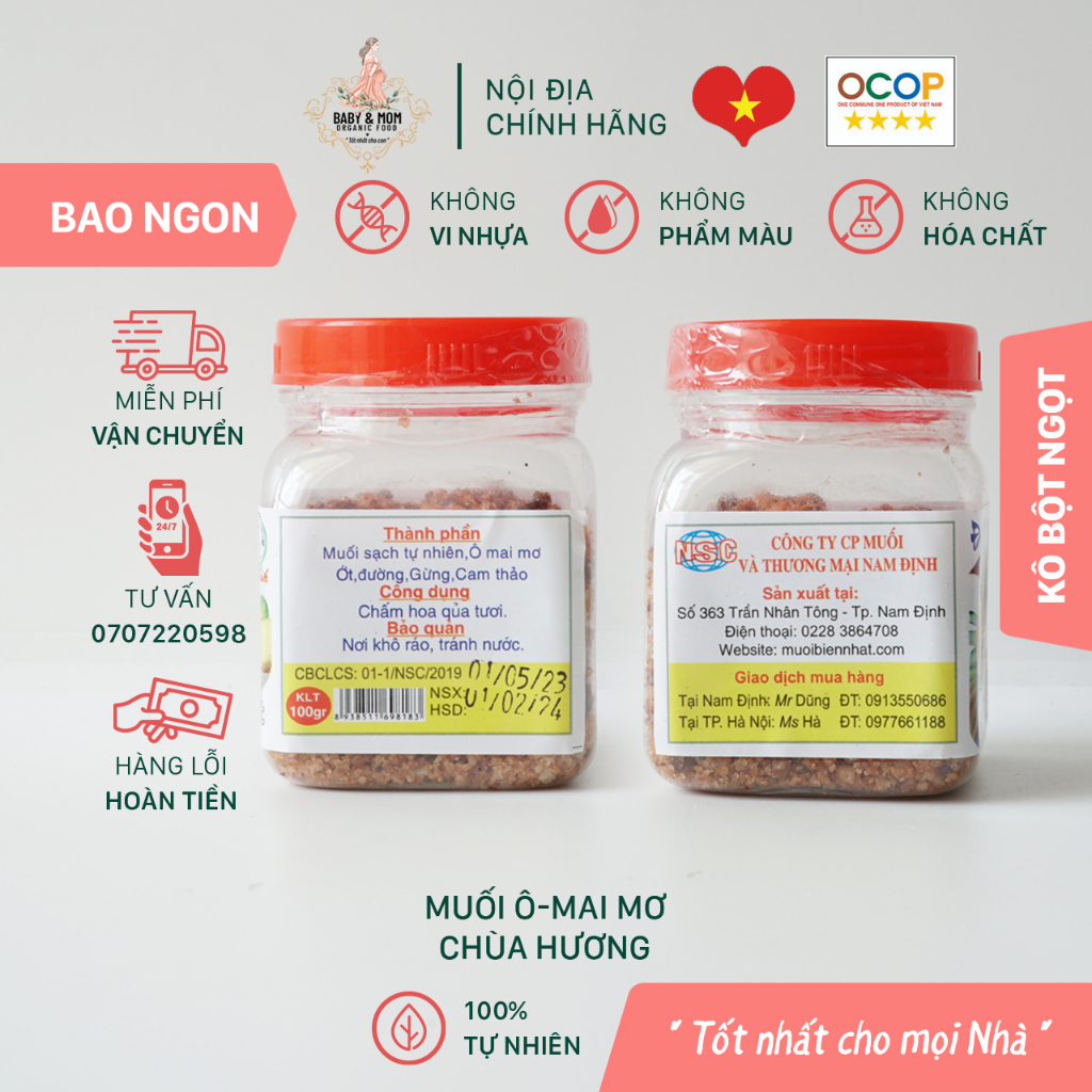 Muối Ô-Mai Mơ Chùa Hương 100G NSC Chấm trái cây - Làm trái cây lắc