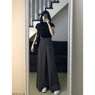  Quần Culottes Ống Rộng Nữ 🍊 Tiệm Vải Xinh 🍊 Culottes Ống Suông Nữ Rộng Xám 2 Ly 