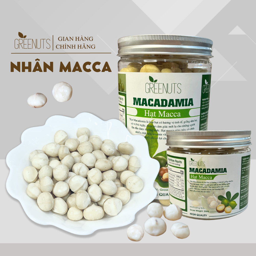 Nhân Hạt Macca Tây Nguyên GREENUTS Nhân Macca Nguyên Bổ Sung Dinh Dưỡng