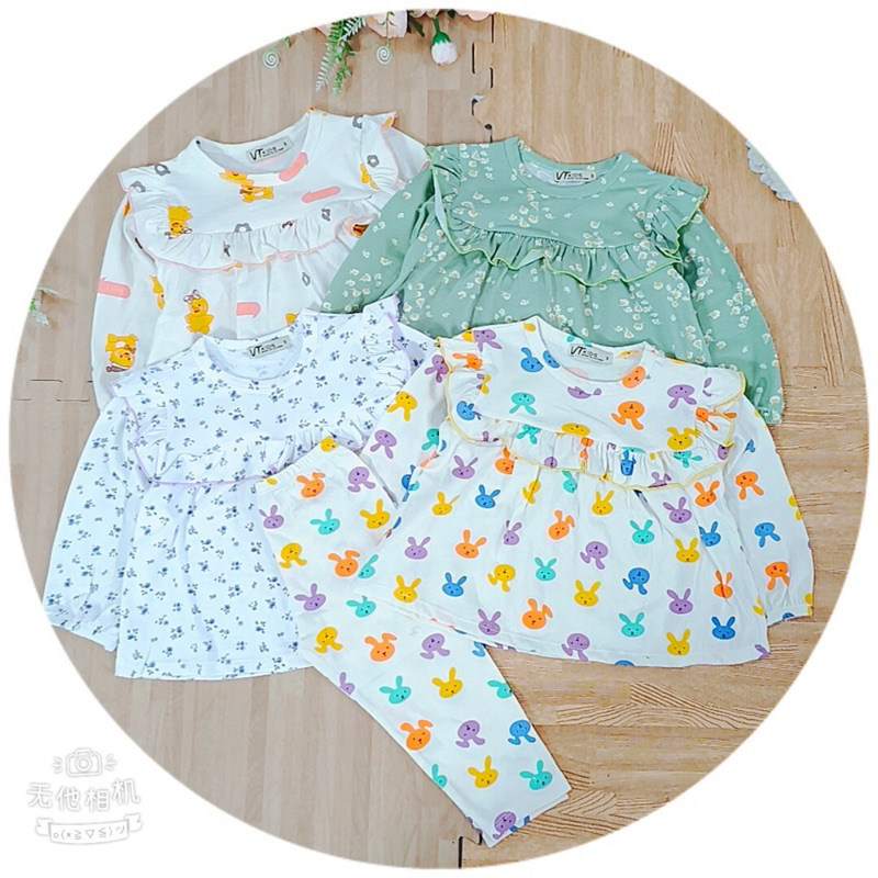 Bộ dài tay babydoll bé gái