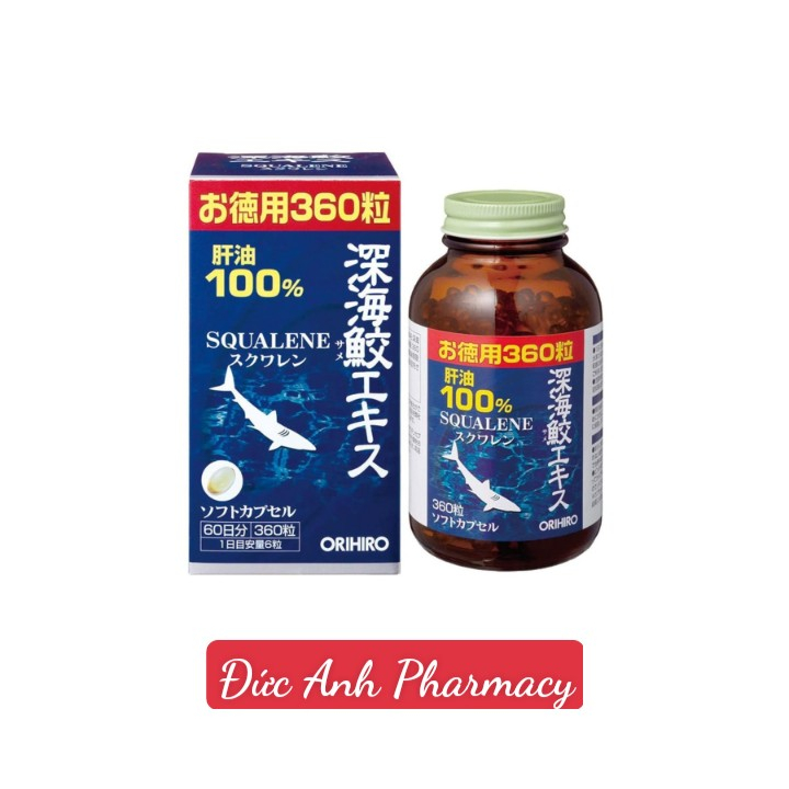 Viên Uống Sụn Vi Cá Mập-Dầu gan cá mập Orihiro SQUALENE 390/360 viên Nhật -TỐT CHO XƯƠNG KHỚP,BỔ NÃO,BỔ MẮT