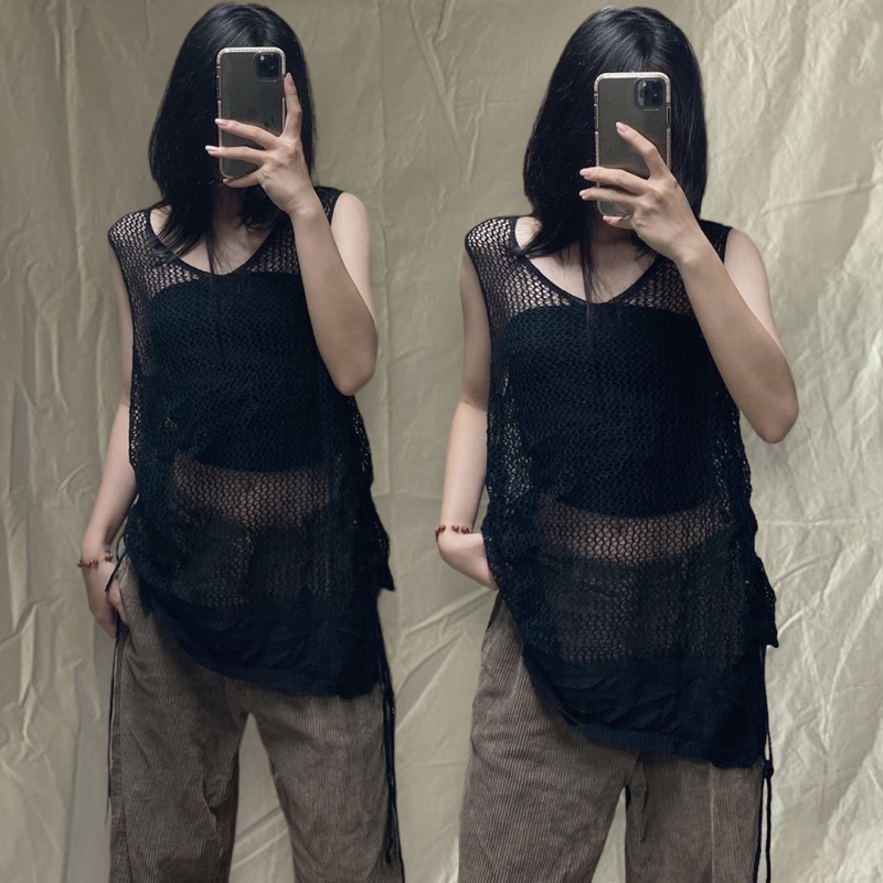 Áo lưới crochet len móc si Hàn, Nhật