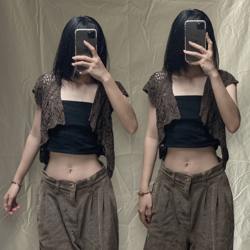 Áo lưới crochet len móc si Hàn, Nhật