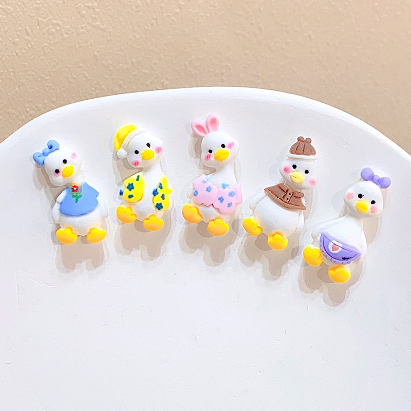 Charm con vịt nghiêng đầu dễ thương trang trí kẹp tóc, toploader