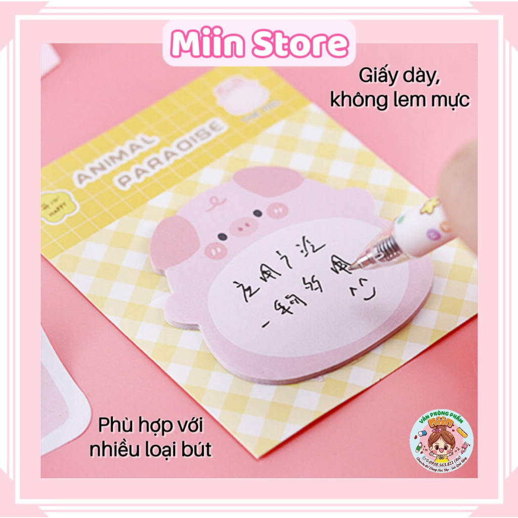 Set 20 Tờ Giấy Note, Giấy Ghi Chú Đánh Dấu Trang Nhiều Hình Con Vật Cute Dễ Thương Khác Nhau Có Sẵn Keo Dán