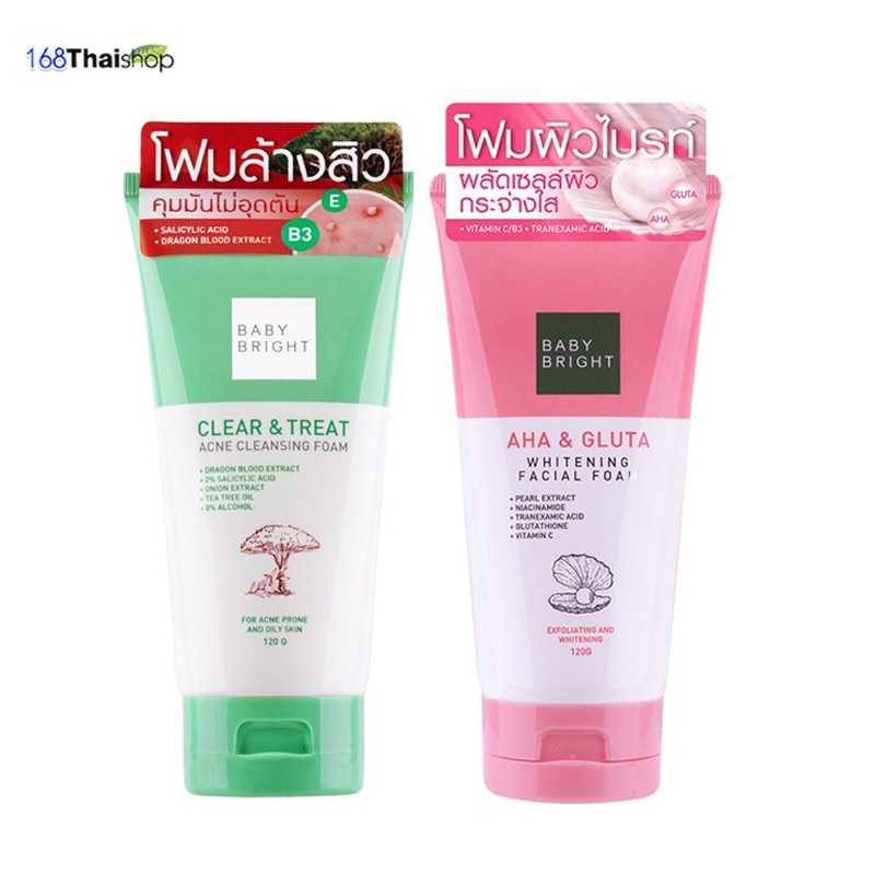 Sữa Rữa Mặt Baby Bright Thái Lan 120g Giúp Giảm Mụn & Trắng Sáng Da Hiệu Quả