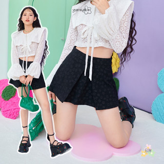 Áo kiểu croptop tay dài bồng cổ thuỷ thủ cột nơ “gumladies top” by gum tailor