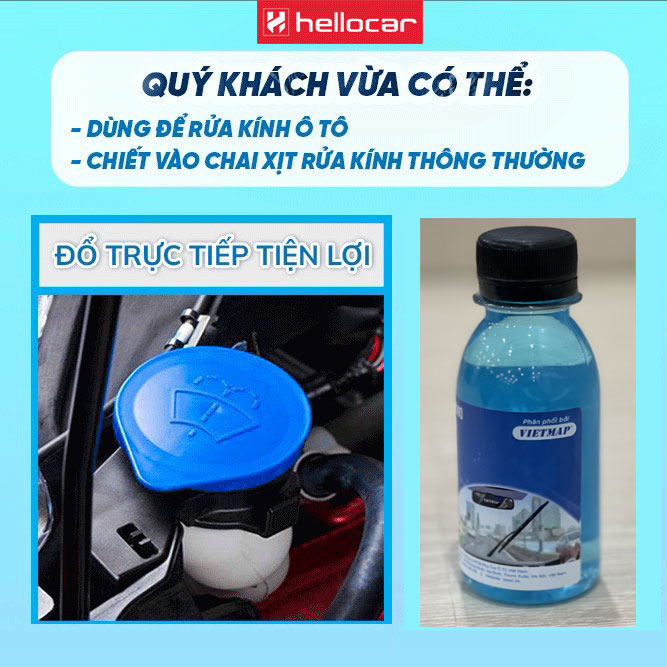 Nước Rửa Kính Lái Ô Tô Đậm Đặc Vasic - Lọ dung tích 250ml  l Thương hiệu Vietmap