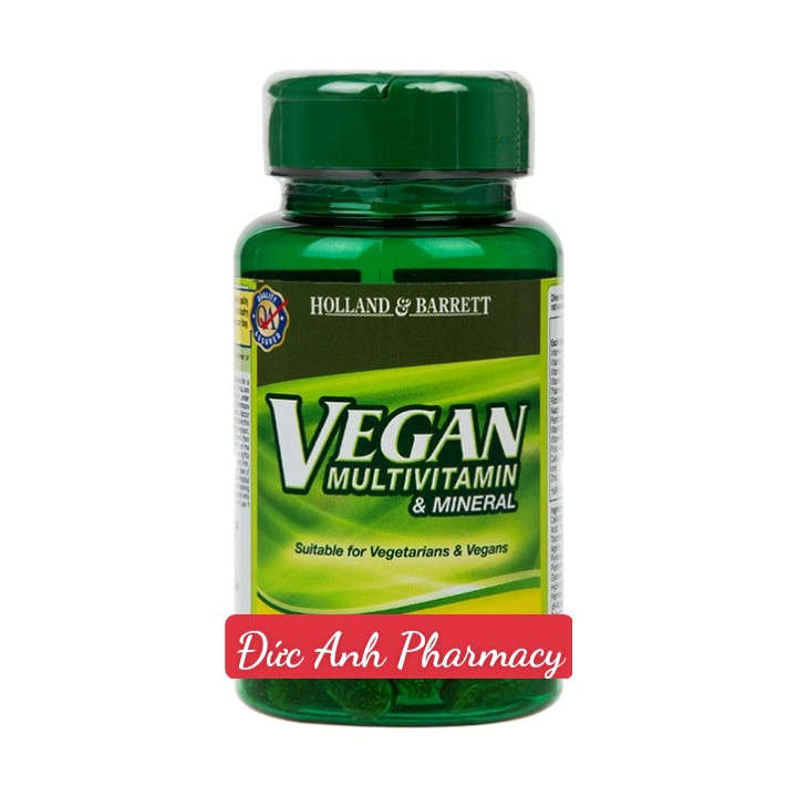 [CHÍNH HÃNG]Bổ sung khoáng chất tổng hợp VEGAN MULTIVITAMIN HOLLAND &amp; BARRELT HỘP 120 VIÊN