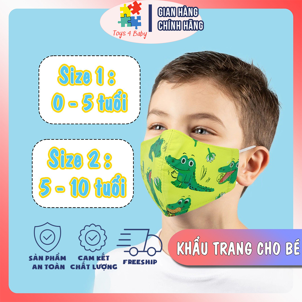 Khẩu trang 3D cho bé từ 0 đến 3 tuổi - Kháng khuẩn, thoáng khí, lọc bụi mịn, dễ dàng vệ sinh