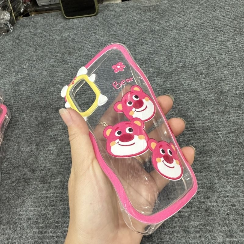 Case ốp lưng Samsung A24 A34 A54 dẻo gấu dâu lotso siêu dễ thương viền lượn sóng bảo vệ camera