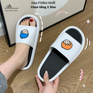 Dép bánh mì quai ngang nữ mẫu mới Hottrend 2021 Hình mặt Boy Girl Cute Mềm Êm