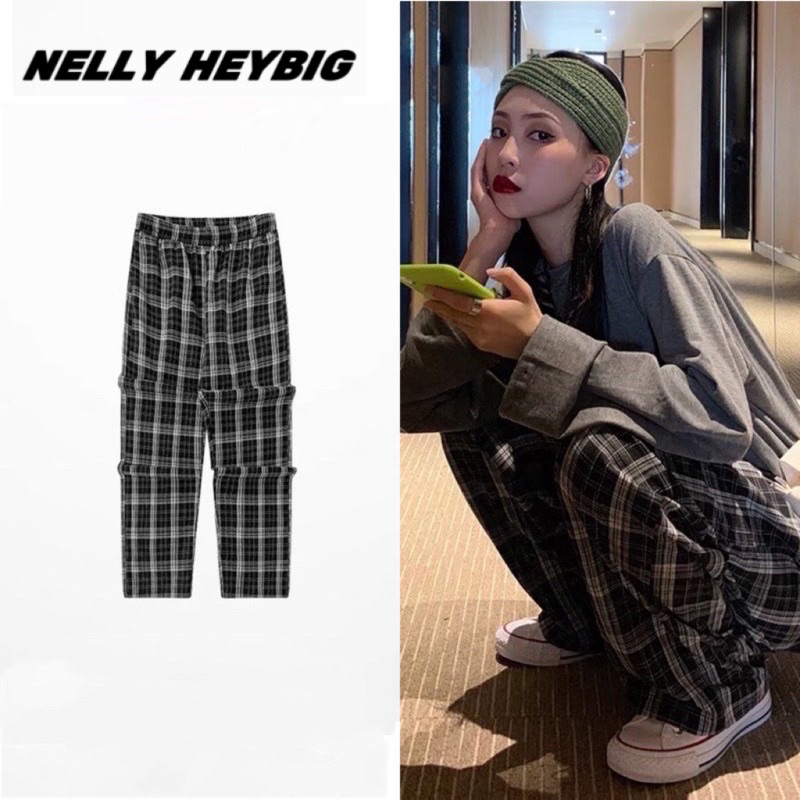 Quần dài caro 5080 nelly heybig dáng unisex form rộng 39 12 50