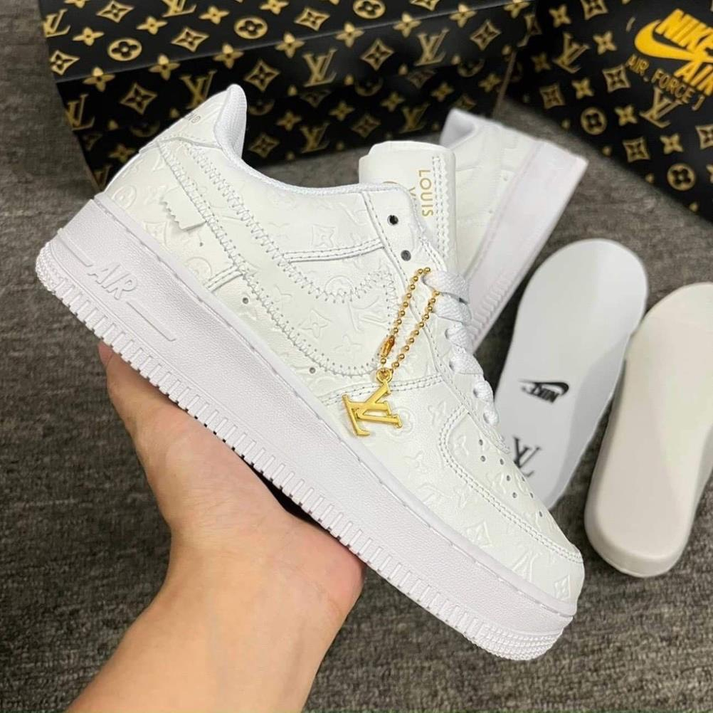 Giày af1  lv các màu trắng nâu xanh đen trắng đỏ xanh lá  nam nữ full box bill