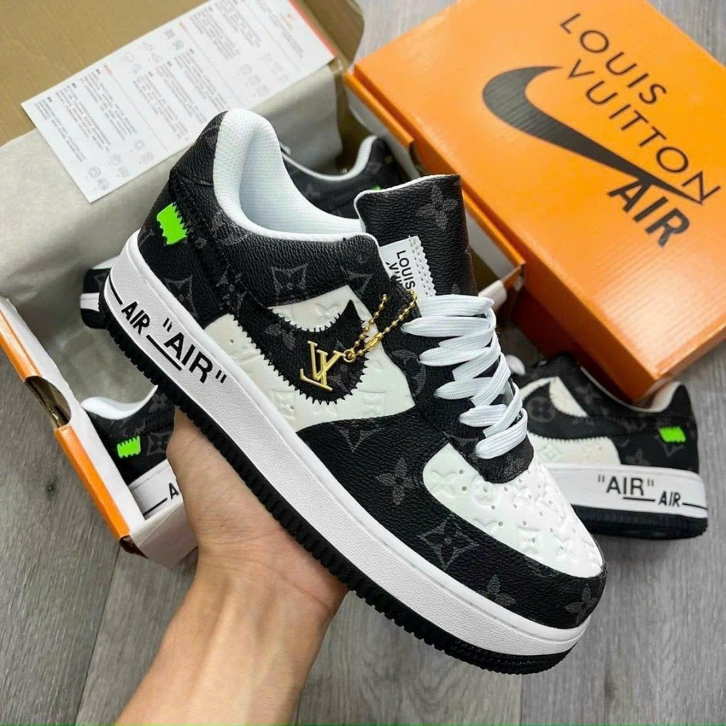 Giày af1  lv các màu trắng nâu xanh đen trắng đỏ xanh lá  nam nữ full box bill