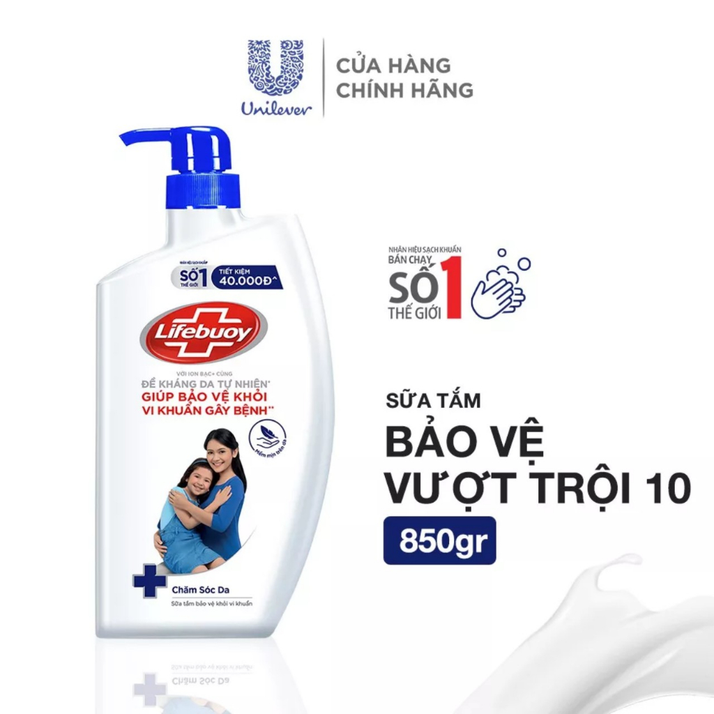 Sữa tắm Lifebuoy 800g tặng kèm chai sữa tắm lifebuoy 240g.