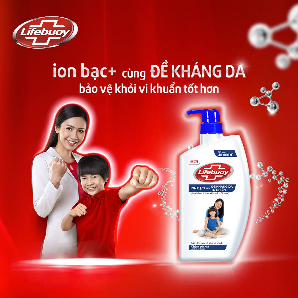 Sữa tắm Lifebuoy 800g tặng kèm chai sữa tắm lifebuoy 240g.