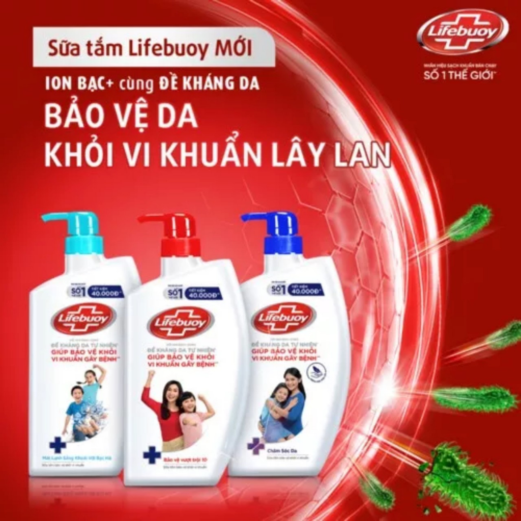 Sữa tắm Lifebuoy 800g tặng kèm chai sữa tắm lifebuoy 240g.