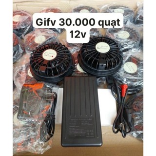 Bộ Quạt điều hòa lắp áo pin 30000 12v siêu mạnh chưa gồm áo