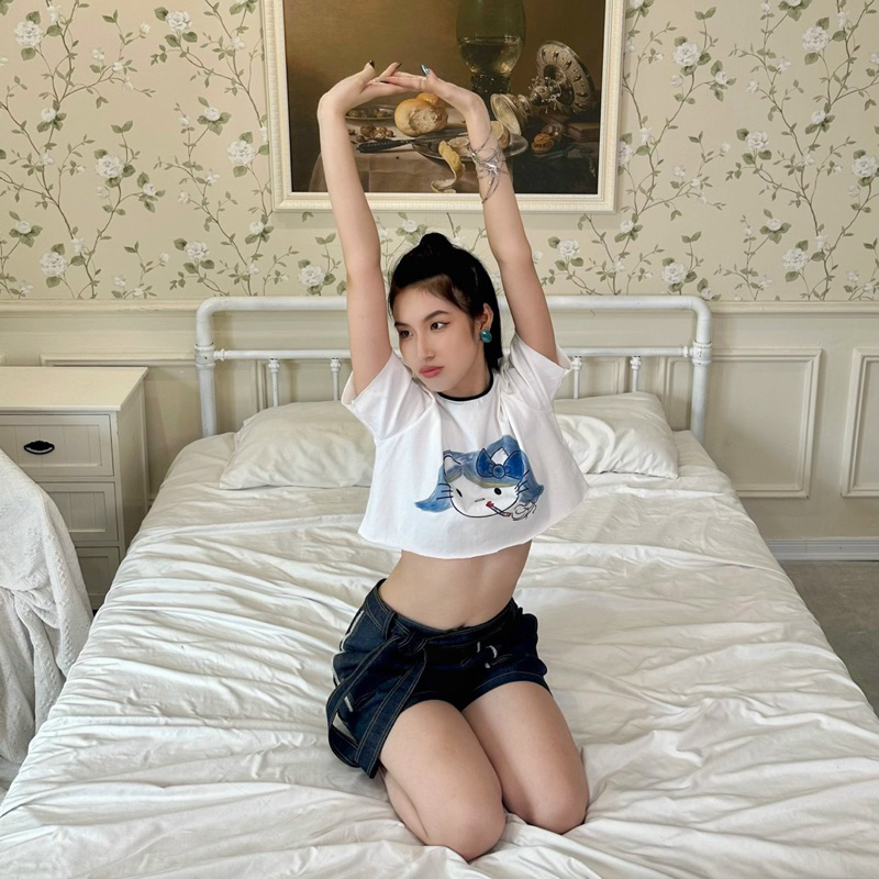 ÁO CON MÈO CROPTOP