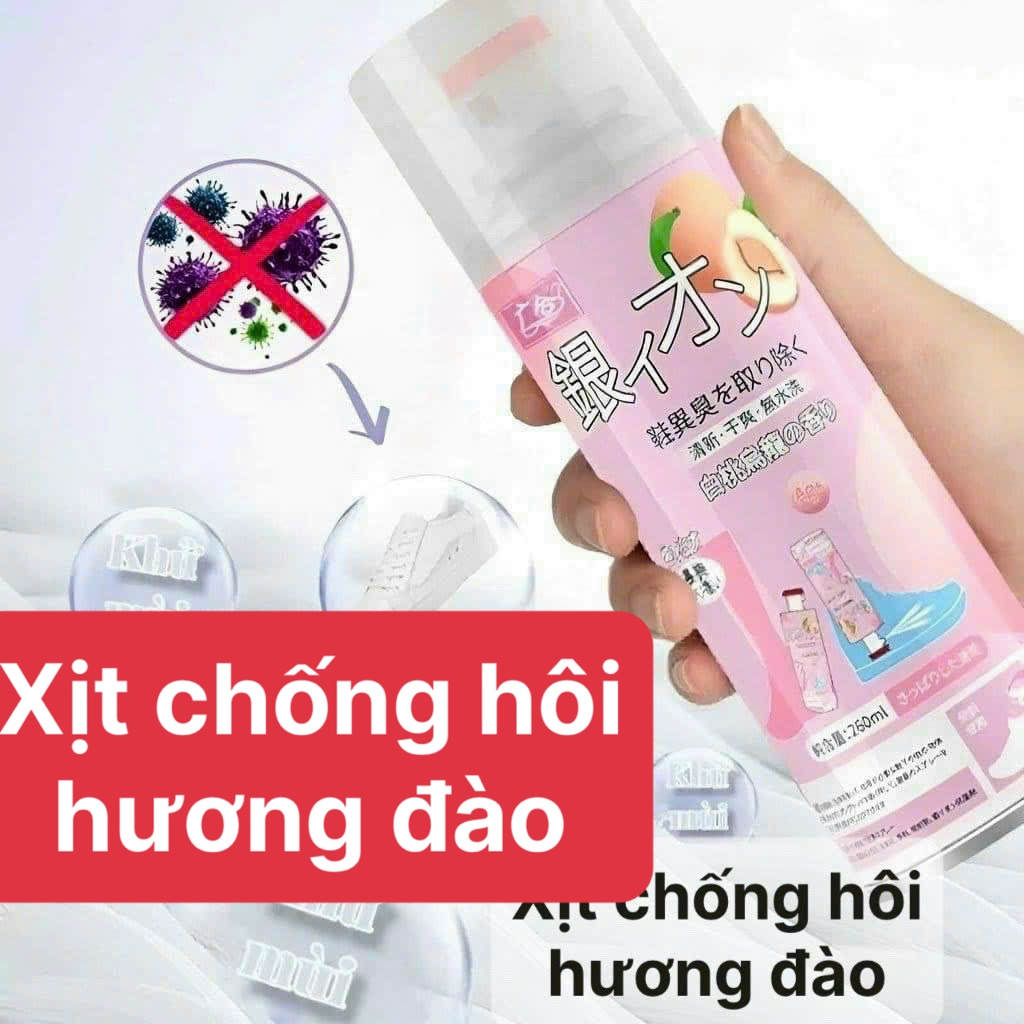 Chai xịt khử mùi giày đa năng, khử mùi hôi giày, chân, tất, tủ giày lâu năm bằng tinh chất nano bạc-GTH Mart