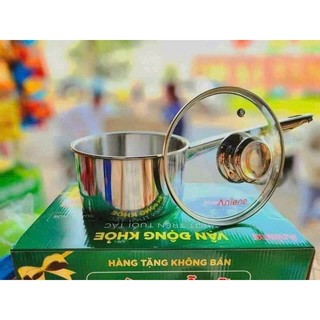 Nồi Quánh inox nắp kính 16cm. HKM Anlene