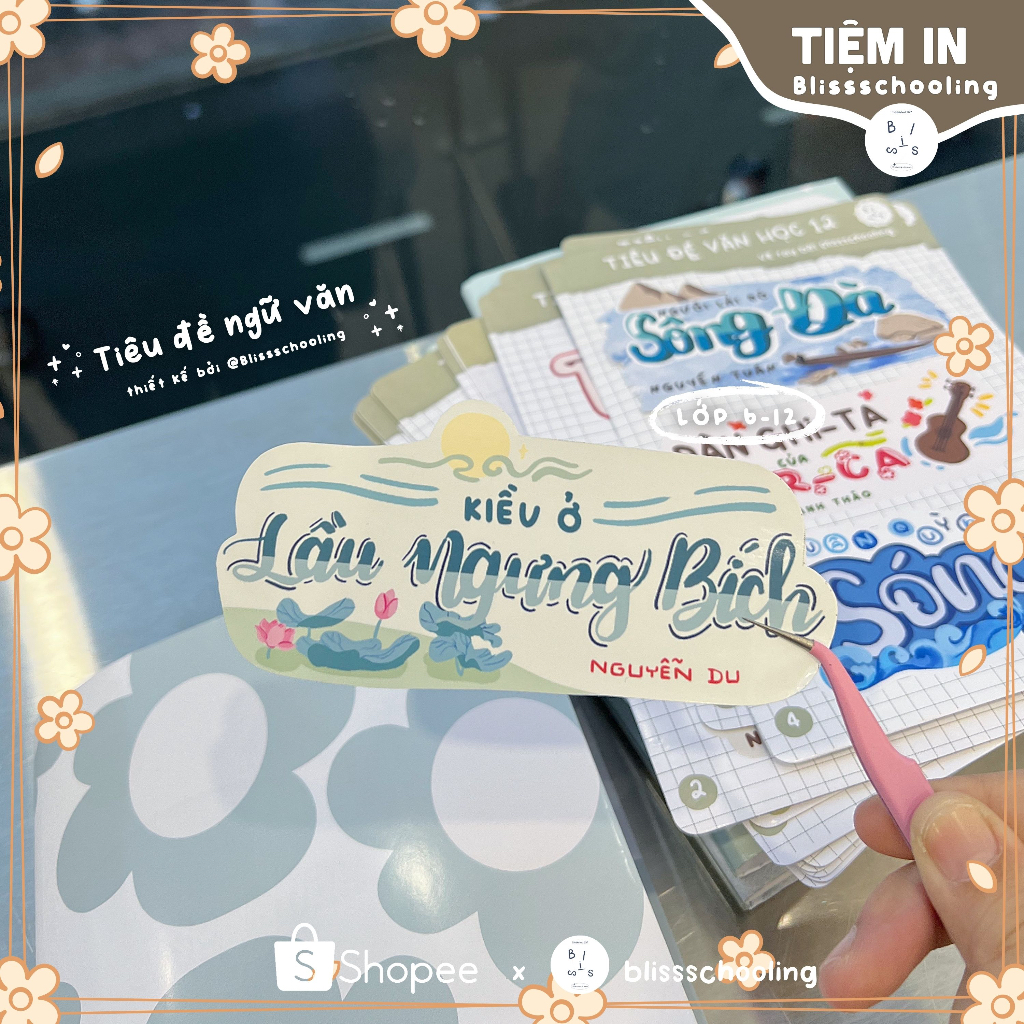 Tiêu Đề/Tựa Đề/Sticker/Tựa Bài Ngữ Văn Cắt Sẵn | Giấy bóng chống nước | Vẽ tay 100% Bởi Bliss