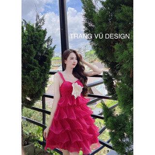 Đầm xuông nhiều tầng tiểu thư (ảnh thật của shop)