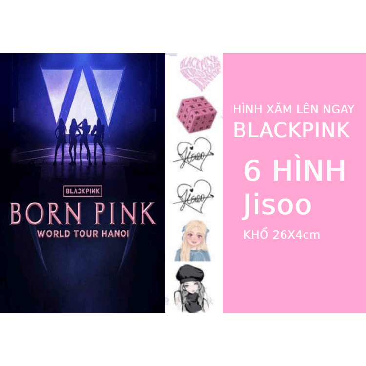 Hình xăm Blackpink, Lisa, Jennie, Rose, Jisoo, hình xăm khổ to lên màu ngay, đi concert BLACK PINK