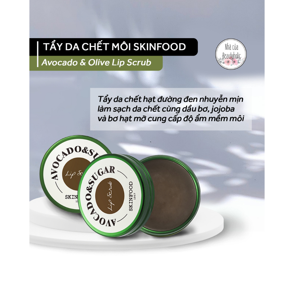 Tẩy da chết môi SKINFOOD AVOCADO & SUGAR LIP SCRUB