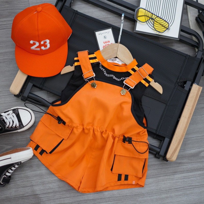 Set Yếm siêu ngầu KÈM MŨ cho bé gái