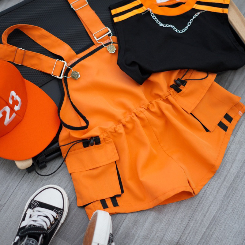 Set Yếm siêu ngầu KÈM MŨ cho bé gái