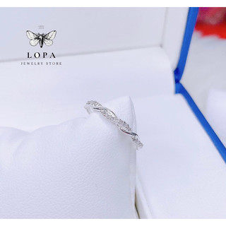 Nhẫn nữ bạc ta LoPa dáng xoăn nhỏ xinh xinh điệu đà