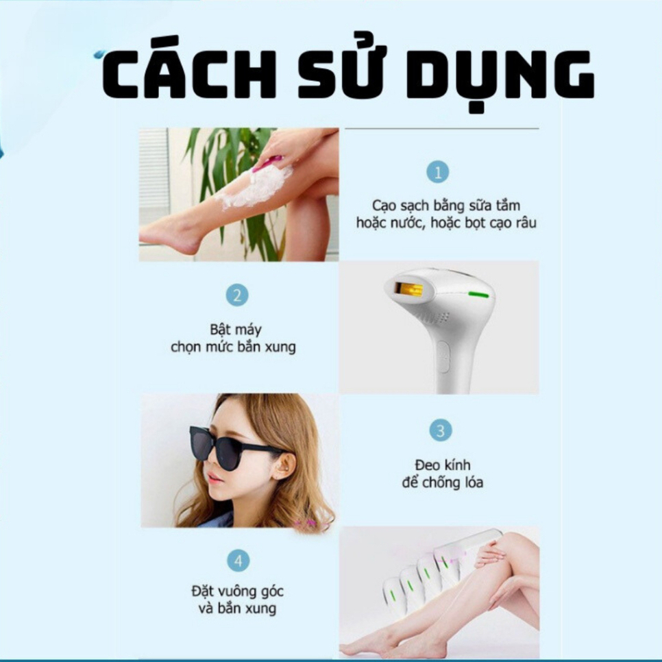 Máy triệt lông vĩnh viễn URI-AM001 công nghệ triệt PlAS IPL 2022 kèm cảm biến tia IPL tới chân lông Bảo Hành 9 tháng