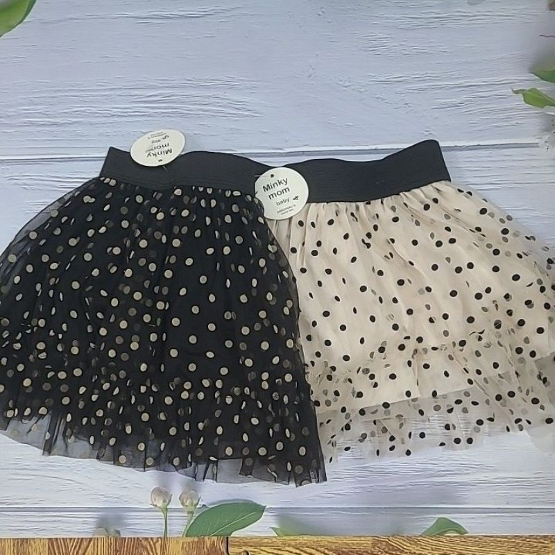 Chân váy ren chấm bi cho bé gái