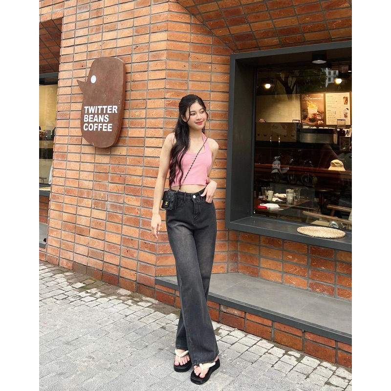 Jeans đen túi rách 5274
