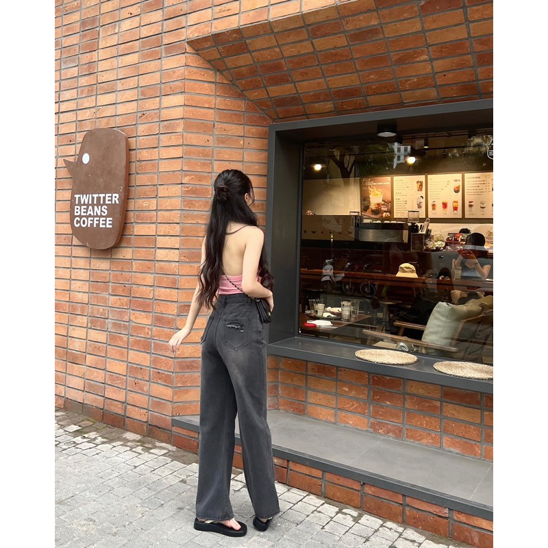 Jeans đen túi rách 5274