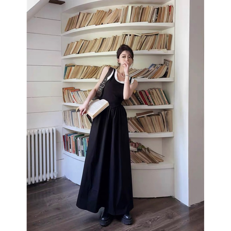 VÁY ZIP PHỐI VIỀN DÁNG DÀI